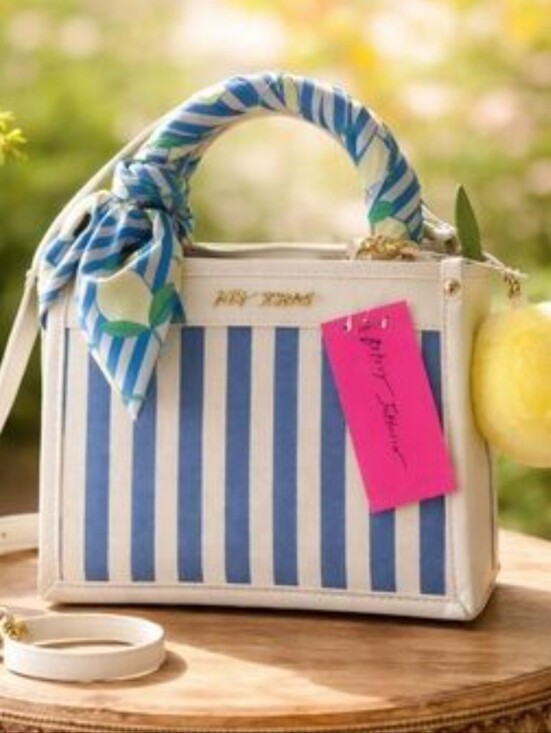 Betsey Johnson Handbags - Betsey Johnson- "XO Lucy" Nautical Striped Lemon 🍋 Mini Satchel Crossbody Bag💙